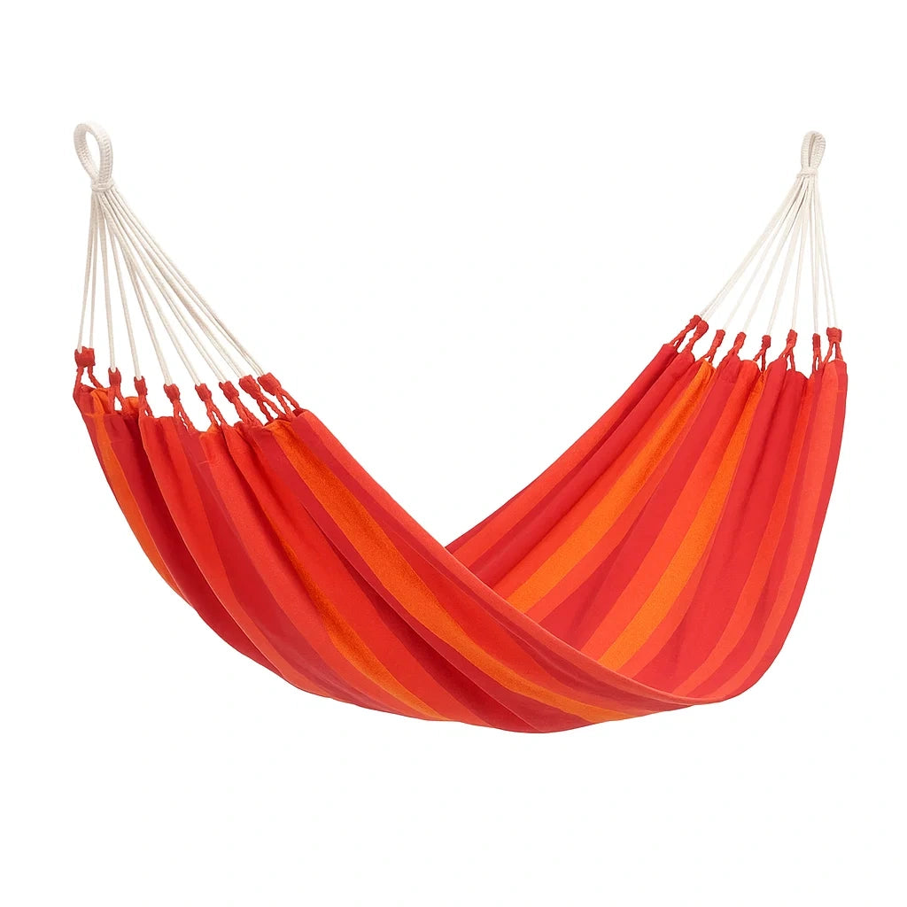 Hamac en Coton Rayé Rouge et Orange 300x150 cm - 2026