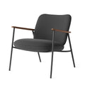 Fauteuil en tissu polyester avec cadre en métal et accoudoirs en bois - 2026