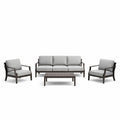 Ensemble de canapés en aluminium et tissu gris - 2026