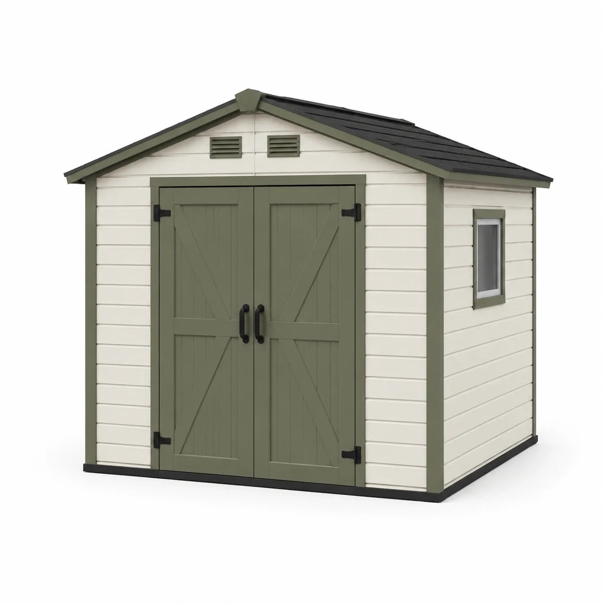 Abri de jardin en plastique avec toit noir 257x255x226 cm - 2026