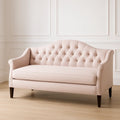 Canapé 2 places en tissu polyester rose avec pieds en bois 150 x 75 x 80 cm (Longueur x Largeur x Hauteur) - 2026