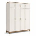 Armoire 6 Portes en Bois Blanc et Métal - 2026