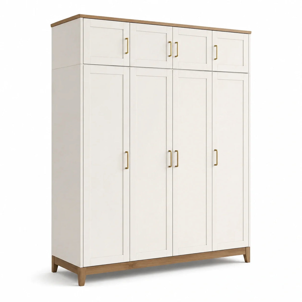 Armoire 6 Portes en Bois Blanc et Métal - 2026