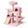 Arbre à chat en sisal et peluche rose - 2026