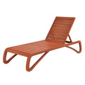 Chaise longue de jardin extérieure bois marron 200x70x35 cm - 2026