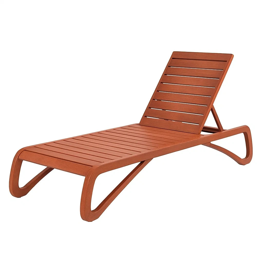 Chaise longue de jardin extérieure bois marron 200x70x35 cm - 2026