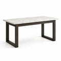 Table rectangulaire en marbre avec pieds en bois 180x90x75 cm - 2026