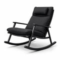 Fauteuil à bascule d’intérieur en métal et tissu noir - 2026
