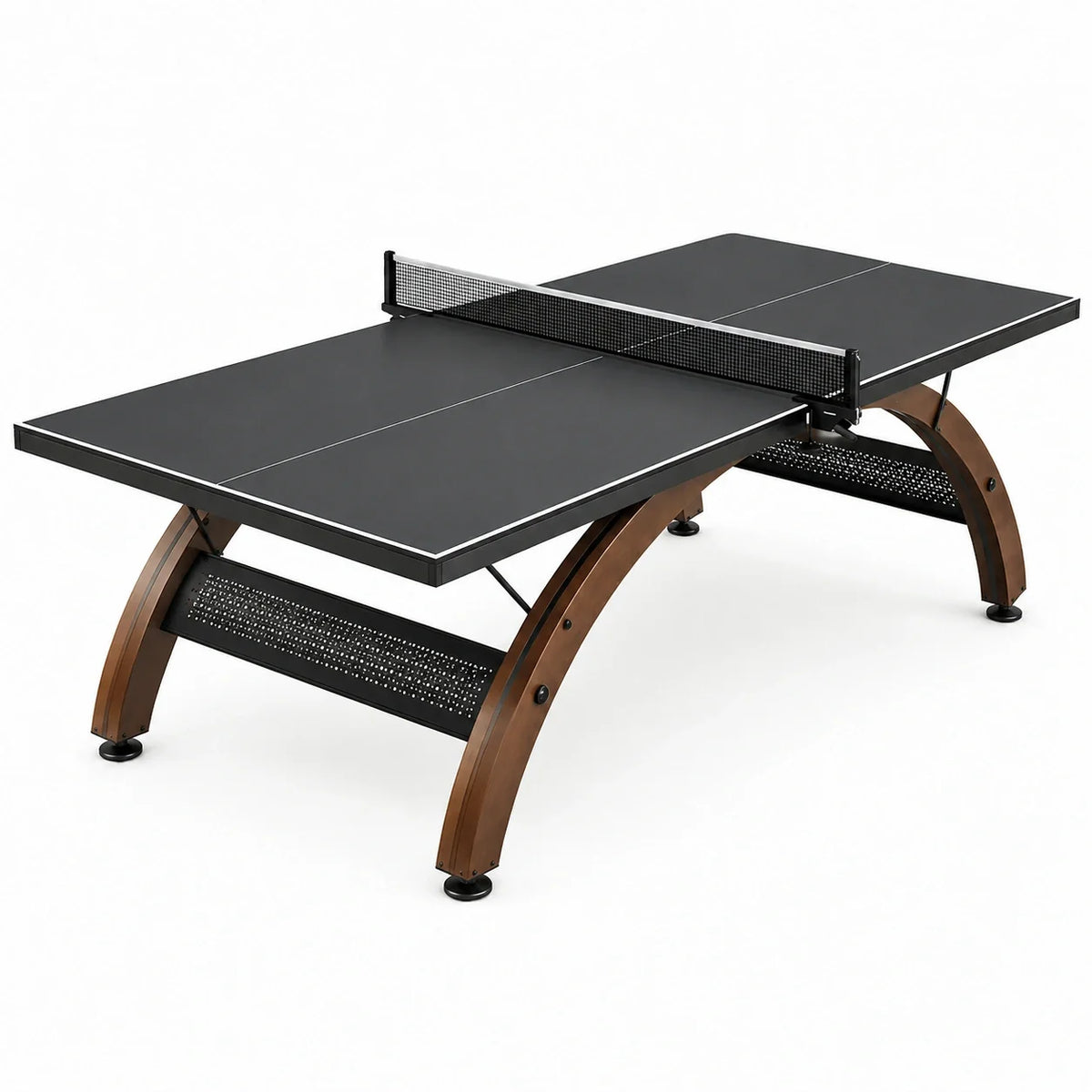 Table de ping-pong 274 × 152,5 × 76 cm, noire, marron et argentée - 2026