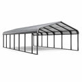 Abri voiture en acier galvanisé avec toit en polycarbonate gris - 2026